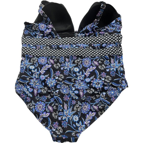 Swimsuits For All Womens Plus Size 26 Purple Blue One Piece Swimsuit Bathing - Picture 3 of 9